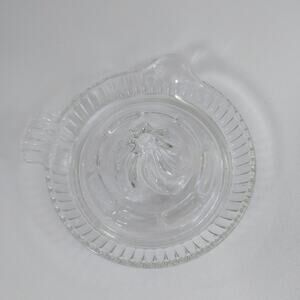 Vintage ~ Citrus Juicer ~ 5" Dia. Clear Glass ~ Reamer ~ Juicer ~ Handle & Spout